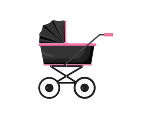 Baby stroller icon. Vector illustration