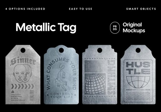 Metallic Tag Mockup