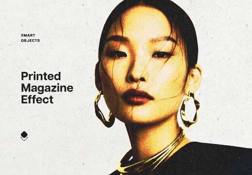 Printed Magazine Photo Effect Mockup