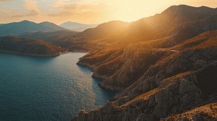 Montenegro landscape Adriatic coast and rugged mountains beautiful nature view