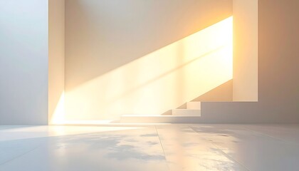 Modern Interior Architecture Sunlit Stairs and Minimalist Design with Natural Light