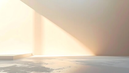 Sunlight Streaming Into an Empty, Brightly Lit Room with Soft Shadows and Reflections on the Floor