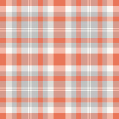 Vibrant plaid textile tartan, finish check texture fabric. Dogtooth pattern vector background seamless in red and gainsboro colors.