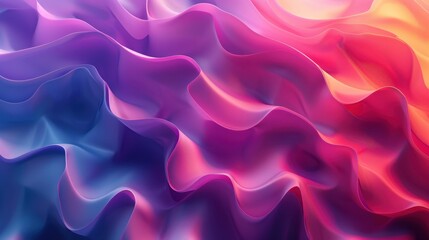 Obraz premium Smooth 3D fluid gradient waves, vivid colors blending seamlessly.