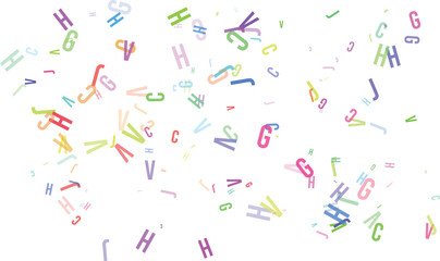 Colorful letters floating in air, creating a playful and educational atmosphere for childrens learning