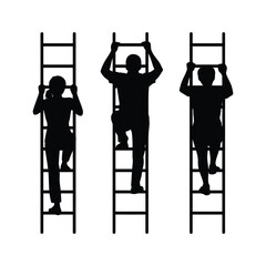 People climbing up the ladder vector illustration