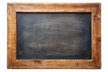 Empty Wooden Framed Blackboard, Isolated PNG, School Classroom, Education Background, Rustic Texture
