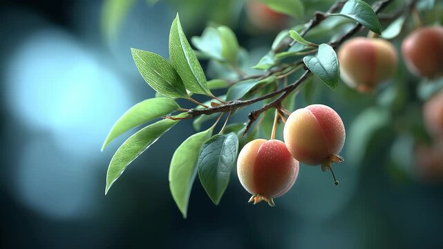 Abundant crabapple fruits on lush branches symbolize beauty and hope