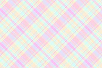 Exotic fabric tartan check, classic seamless textile texture. Diverse vector pattern background plaid in light and papaya whip colors.