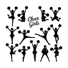 Cheer girls silhouette collection for your design