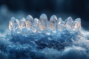 Close-up of ice crystals.