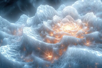 Fire and ice merge in a captivating computer-generated image.