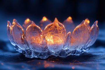 Ice and water crown glistening in the sun.