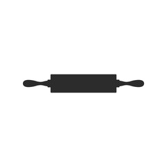 Wooden roller pin silhouette for baking and food preparation in the kitchen icon sign template