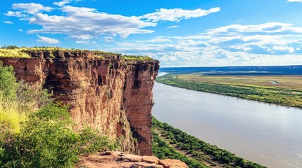 Paraguay landscape Chaco plains and Parana River beautiful nature view