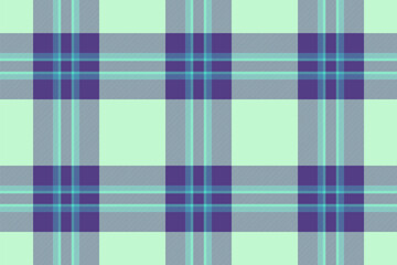 Age vector pattern textile, sheet check texture tartan. Fancy plaid fabric seamless background in light and indigo colors.