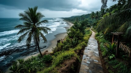Liberia landscape rainforests and Atlantic coastline beautiful nature view