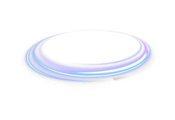 Glowing neon halo PNG. Circular lens rings and spark effects create magical and dynamic visuals. Ideal for 3D digital design and futuristic art.