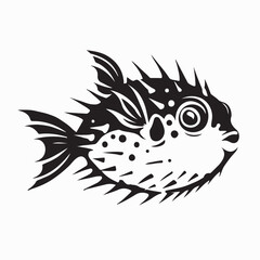 Funny Puffer Fish Vector Illustration for Ocean Wildlife Artwork Design