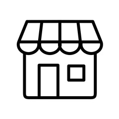 Store icon outline isolated on white background