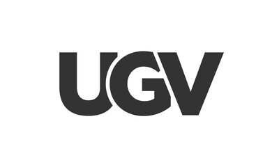 UGV logo design template with strong and modern bold text. Initial based vector logotype featuring simple and minimal typography. Trendy company identity.