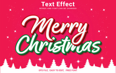 Editable Merry Christmas text effect in Illustrator