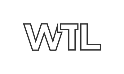 WTL logo design template with strong and modern bold text. Initial based vector logotype featuring simple and minimal typography. Trendy company identity.