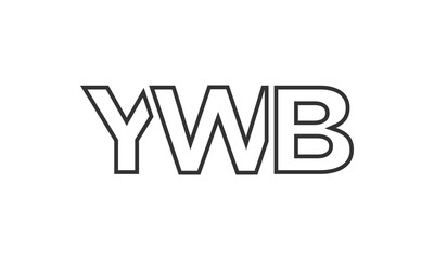 YWB logo design template with strong and modern bold text. Initial based vector logotype featuring simple and minimal typography. Trendy company identity.