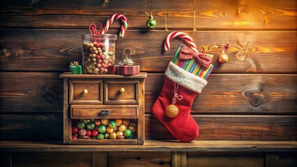 Festive Saint Nicholas Day Still Life: Sweets & Gifts on Drawer