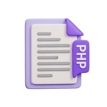Php file icon document code programming script development isolated on transparent background