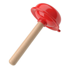 Lollipop candy red sweet on wooden stick isolated object isolated on transparent background