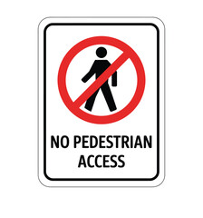 Rectangular vector warning sign no pedestrian access scalable illustration eps icon vector