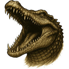 Obraz premium Aggressive Crocodile Animal Clipart, Roaring Beast Crocodile Art, Crocodile Angry Face Vector, Crocodile Snarl Wildlife Graphic Shirt, Funny Angry Animals Illustration 