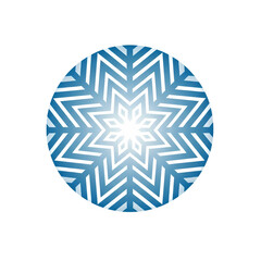 Stunning snowflake radial pattern vibrant blue gradient