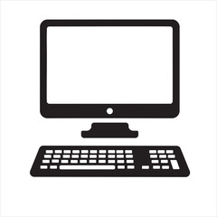 Fototapeta premium computer monitor with keyboard Vector 