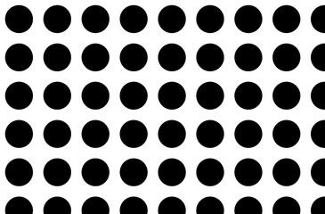 Seamless Pattern of Black Circles on White Background, Vector Graphic Design, Simple, Minimalist Style, Transparent.