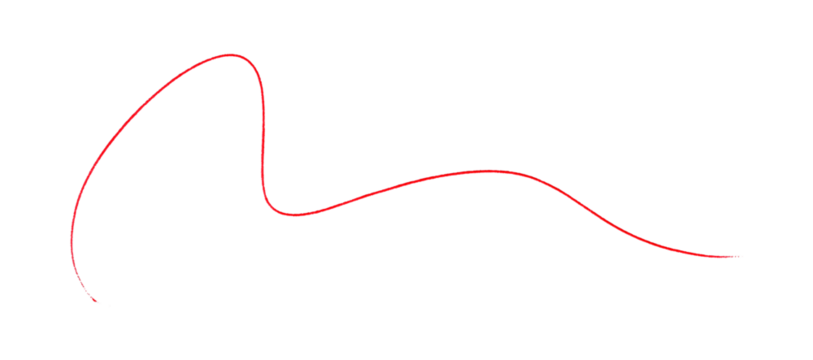 Red Pencil Underline - Hand drawn horizontal chalk, marker or pencil lines. Design element for emphasis, text lines and decoration. Set on a transparent background.