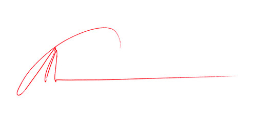 Red Pencil Underline - Hand drawn horizontal chalk, marker or pencil lines. Design element for...