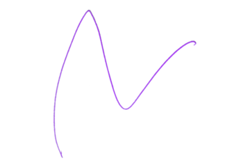 Purple Pencil Underline - Hand drawn horizontal chalk, marker or pencil lines. Design element for emphasis, text lines and decoration. Set on transparent background.