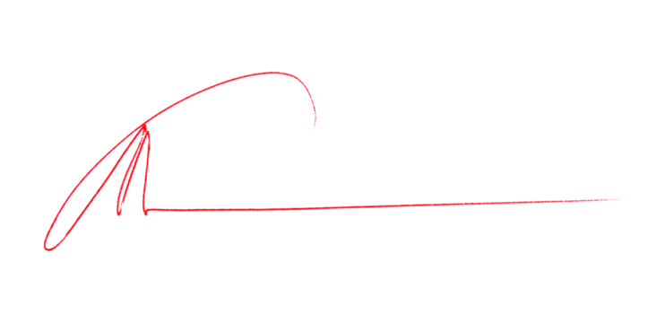 Red Pencil Underline - Hand drawn horizontal chalk, marker or pencil lines. Design element for emphasis, text lines and decoration. Set on a transparent background.