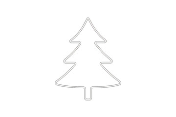 Fototapeta premium Christmas tree clean outline icon symbol on a transparent background for winter holiday designs
