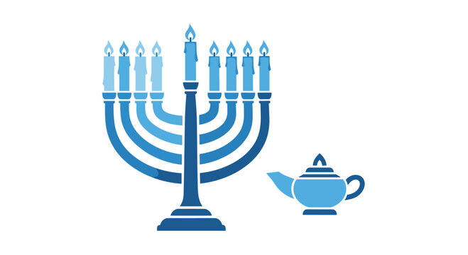 Celebrate Hanukkah with a glowing menorah and oil lamp, symbolizing faith and tradition for festive holiday greetings