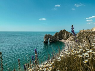 View the sea from shore