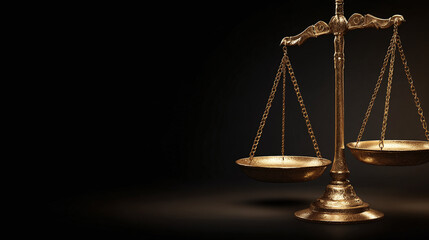 A detailed image of a golden scales of justice