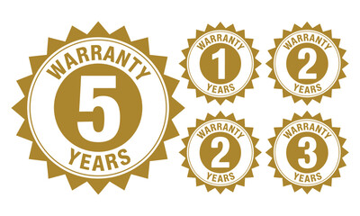 Naklejka premium Golden warranty seal badges set vector illustration scalable eps icon collection vector