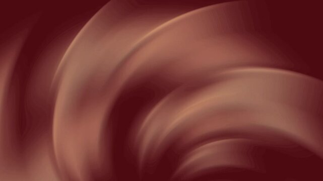 Whipped cream or choco milk spiraling and mixing, Displaying rich brown curves with delicate rippling texture melting in slow motion cinematography glossy milk chocolate waves flowing