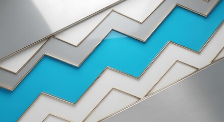 Fototapeta premium Abstract Geometric Zigzag Pattern with Blue Background.