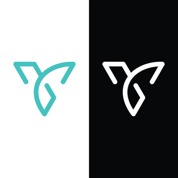 VG or YG Monogram Logo &ndash; Modern Geometric Letter Symbol - VG YG Modern minimalist monogram logo