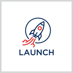🚀 Rocket Launch Icon symbolizing Startups and Business Growth with Bold Typography