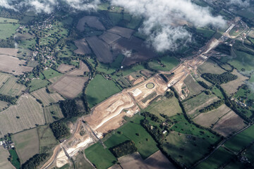 イギリス　ヒースロー空港上空から見る景色